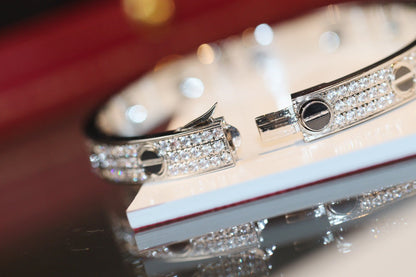 Diamond-paved Ceramic  Love Bracelet