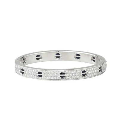 Diamond-paved Ceramic  Love Bracelet