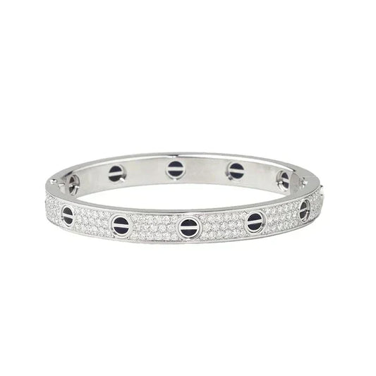 Diamond-paved Ceramic  Love Bracelet