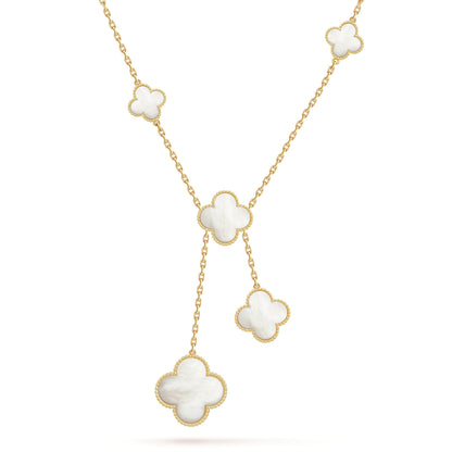 Magic Alhambra Six Pearls Motifs Clover Necklace