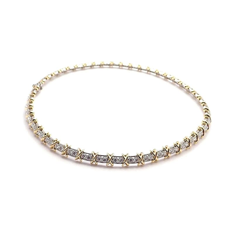 T Schlumberger Eighteen Stone Choker Necklace