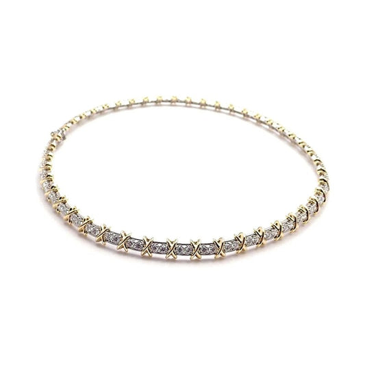 T Schlumberger Eighteen Stone Choker Necklace