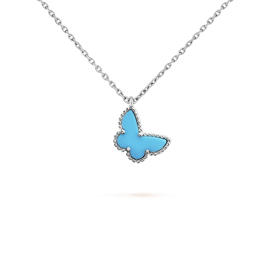 Sweet Alhambra Blue Butterfly Necklace