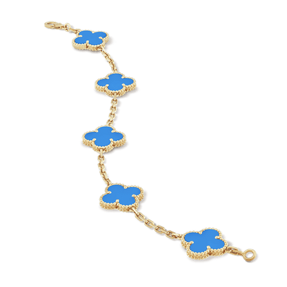 Vintage Alhambra Five Motifs Agate Clover Bracelet
