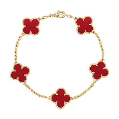 Vintage Alhambra Five Motifs Carnelian Bracelet
