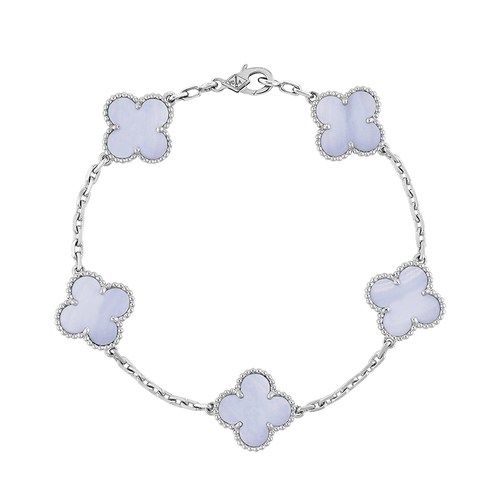 Vintage Alhambra Five Motifs Chalcedony Clover Bracelet