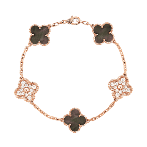 Vintage Alhambra Five Motifs Pearl Bracelet