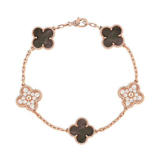 Vintage Alhambra Five Motifs Pearl Bracelet