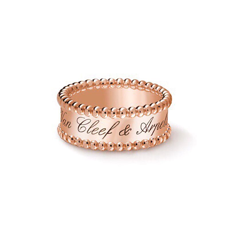 Rose Gold Perlée Signature Ring