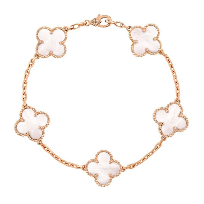 Vintage Alhambra Five Motifs Pearl Bracelet