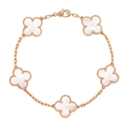 Vintage Alhambra Five Motifs Pearl Bracelet