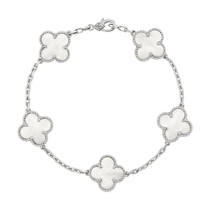 Vintage Alhambra Five Motifs Pearl Bracelet