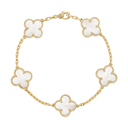 Vintage Alhambra Five Motifs Pearl Bracelet
