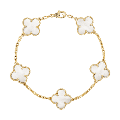 Vintage Alhambra Five Motifs Pearl Bracelet