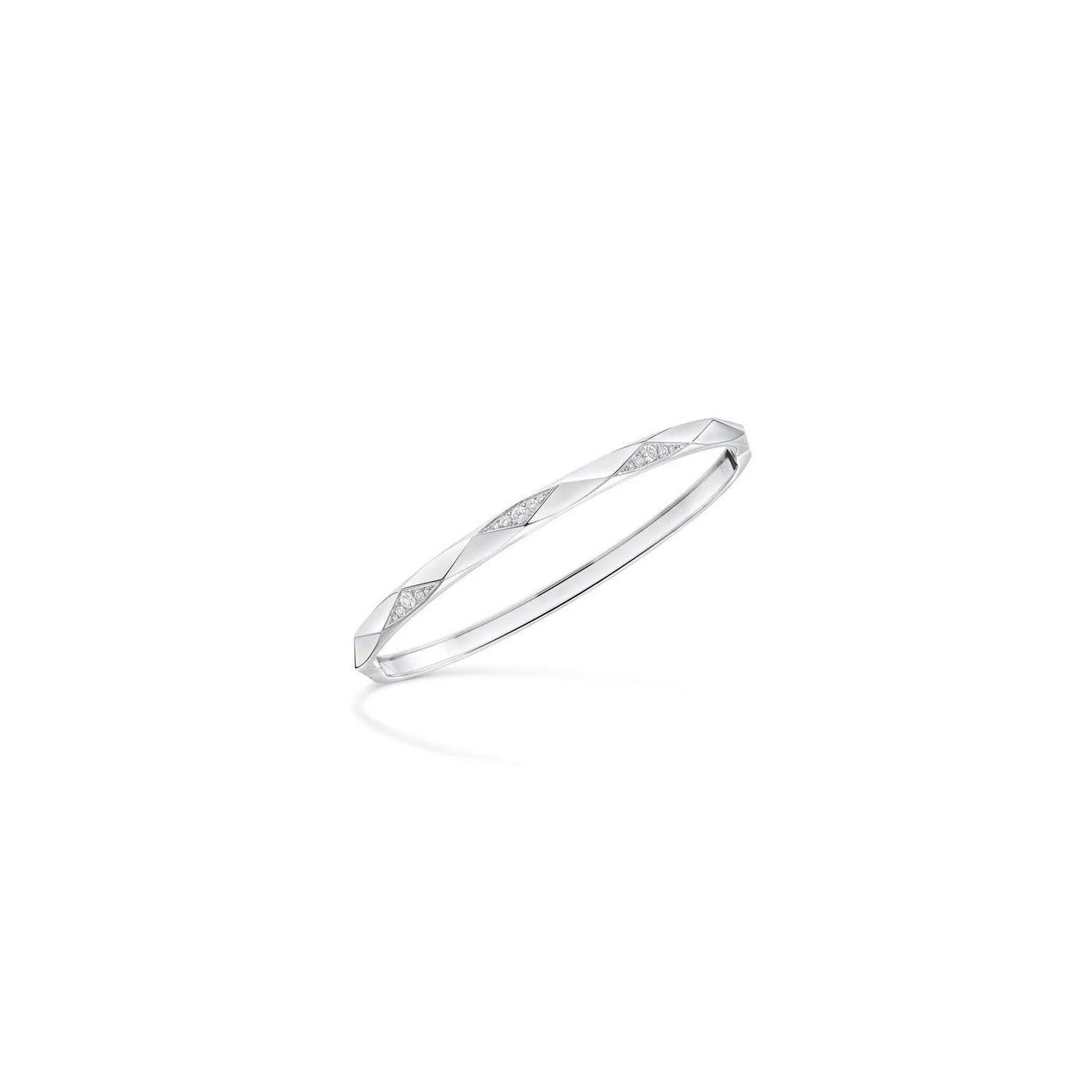 Signature Faceted Pavé Diamond Bangle Bracelet