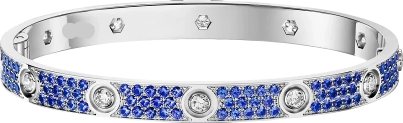 LOVE BRACELET DIAMOND PAVED IN COLORFUL SAPPHIRE