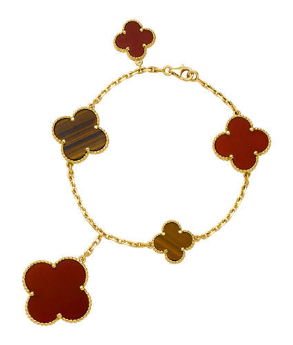 Lucky Carnelian and Tigers Eye Alhambra Bracelet