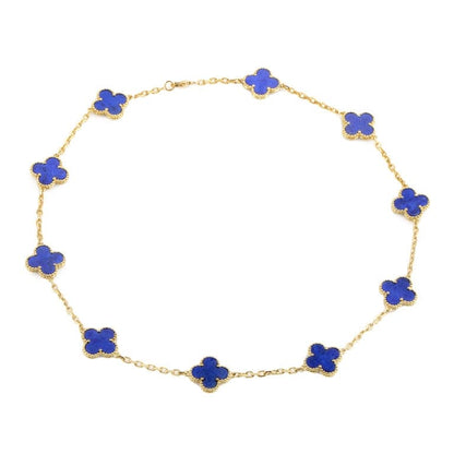 Vintage Alhambra Blue 10 Motifs Necklace