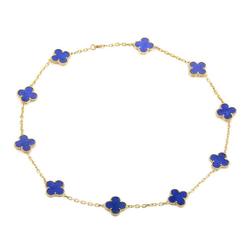 Vintage Alhambra Blue 10 Motifs Necklace