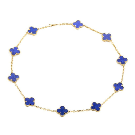 Vintage Alhambra Blue 10 Motifs Necklace