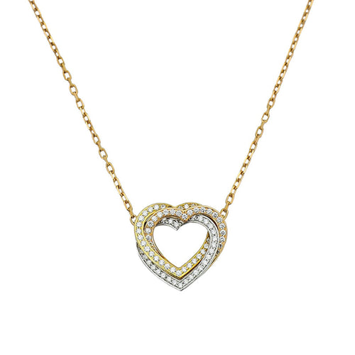 Trinity Heart Full Diamond Necklace
