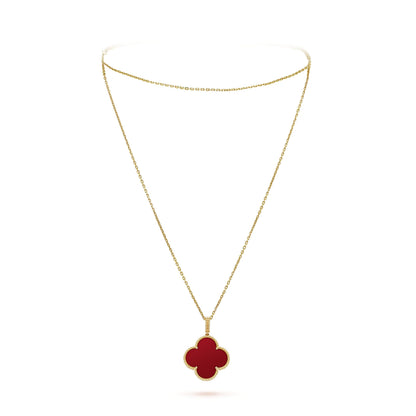 Magic Alhambra One Motifs Carnelian Clover Necklace