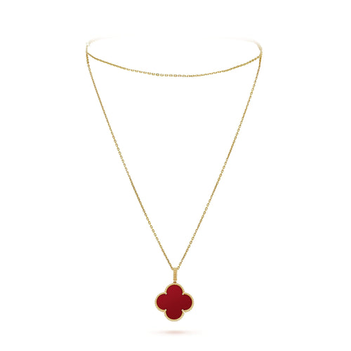 Magic Alhambra One Motifs Carnelian Clover Necklace