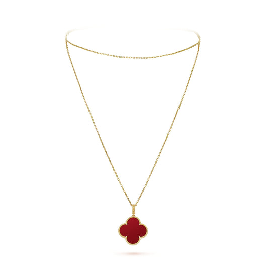 Magic Alhambra One Motifs Carnelian Clover Necklace
