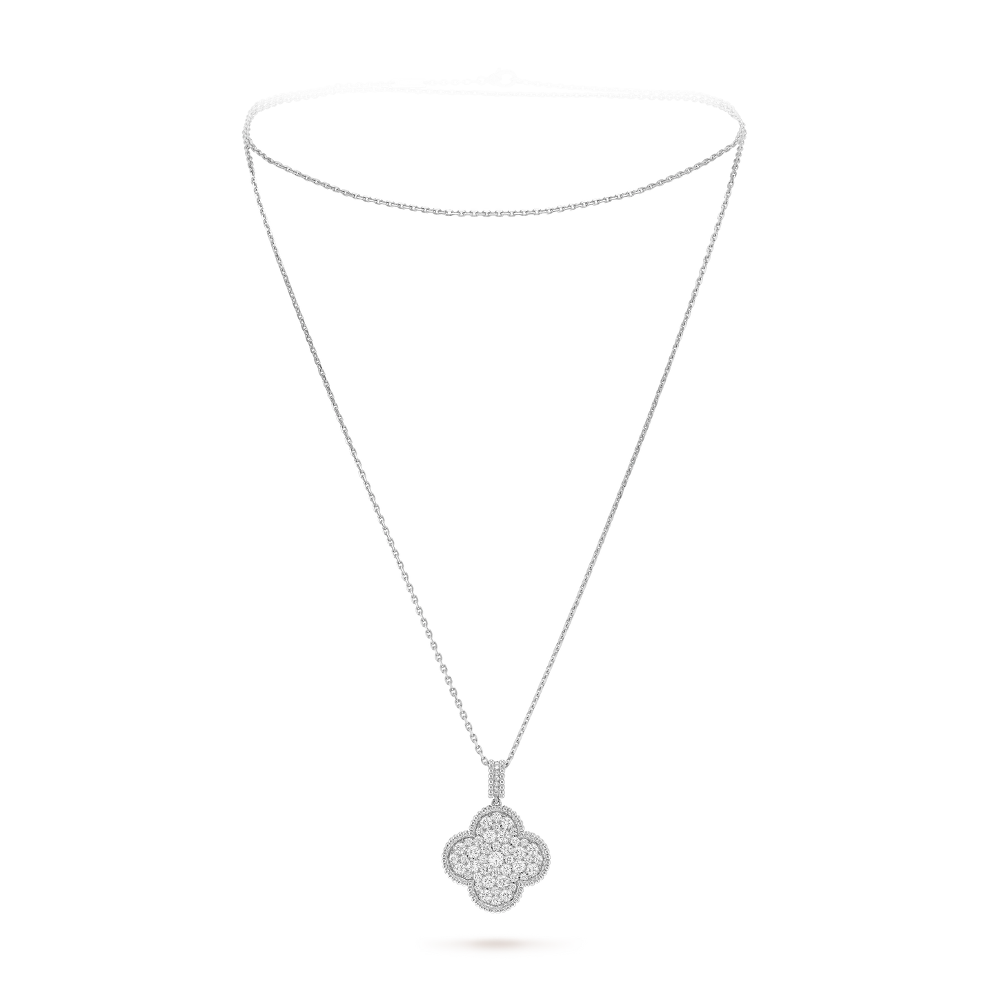 Magic Alhambra One Motifs Diamonds Clover Necklace