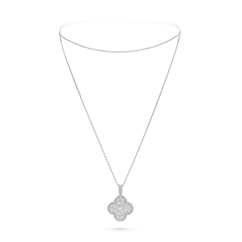 Magic Alhambra One Motifs Diamonds Clover Necklace