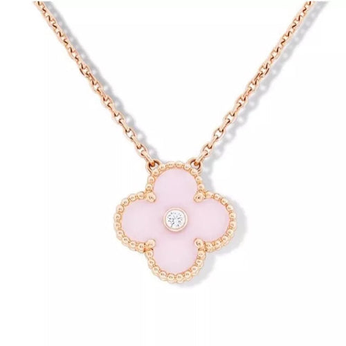Sweet Alhambra Pink Clover Necklace
