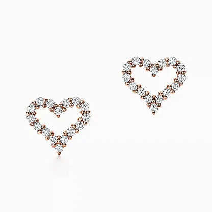 T Heart Diamonds Rose Gold Earrings