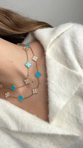 Vintage Alhambra 20 Motifs Long Necklace
