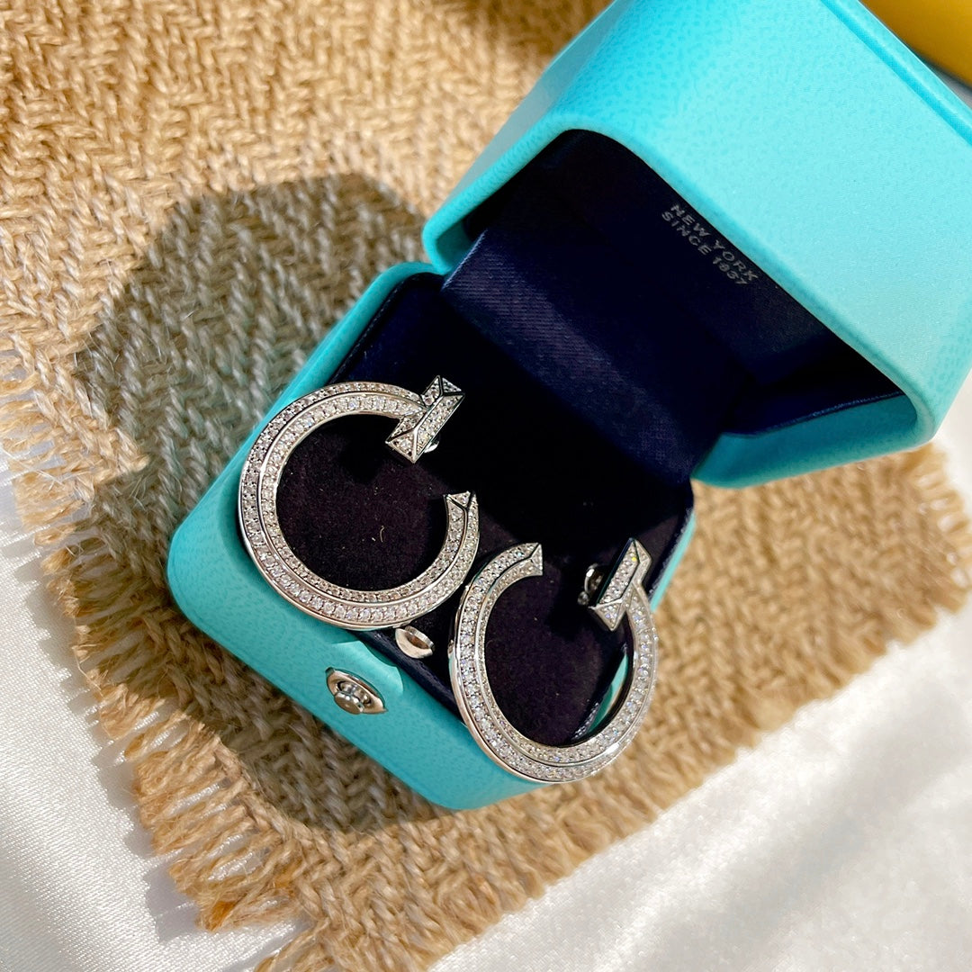 T T1 Open Hoop Earrings