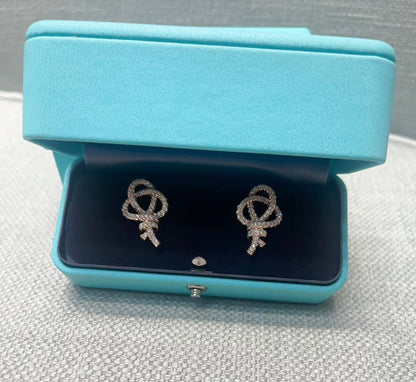 T Keys Woven Diamond Earrings