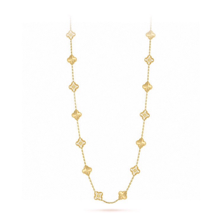 Vintage Alhambra 20 Motifs Long Necklace