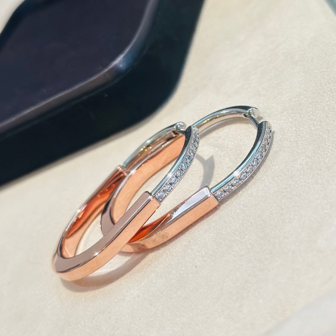 T Lock Diamond Earrings