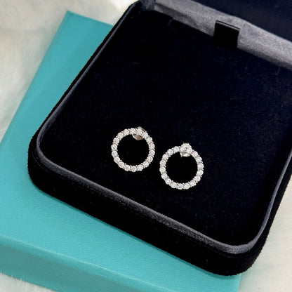 T Circle Diamonds Earrings