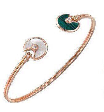Malachite Pearl & Diamond Open Bracelet