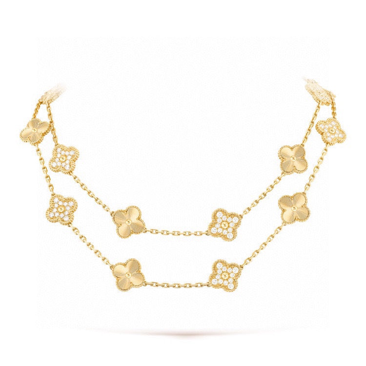 Vintage Alhambra 20 Motifs Long Necklace