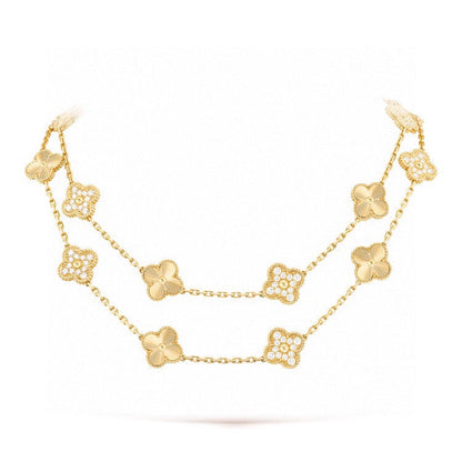 Vintage Alhambra 20 Motifs Long Necklace