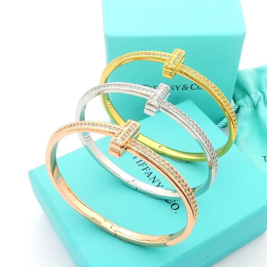 T1 Wide Diamond Bangle Bracelet