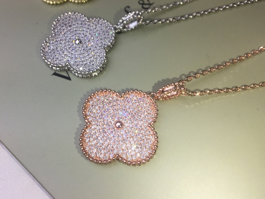 Magic Alhambra One Motifs Diamonds Clover Necklace