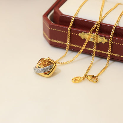 Trinity Cushion Diamond Necklace