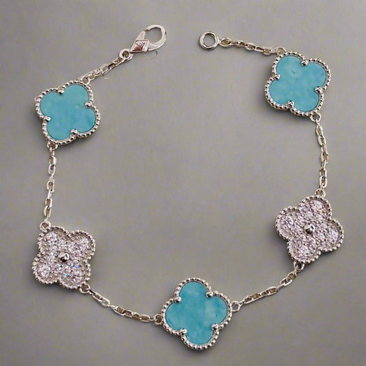 Vintage Alhambra Five Motifs Agate Bracelet