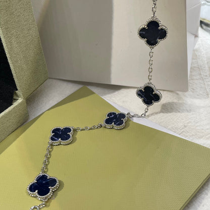 Vintage Alhambra Crystal Blue Bracelet