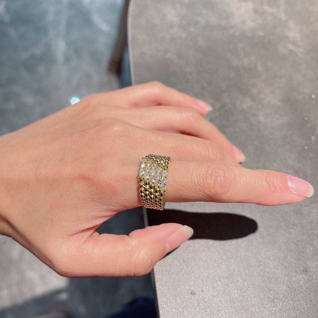 Perlée Diamonds Five Rows Ring