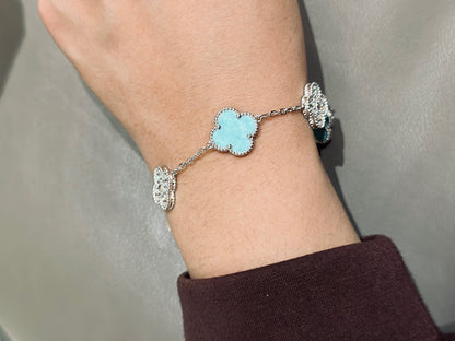 Vintage Alhambra Five Motifs Agate Bracelet