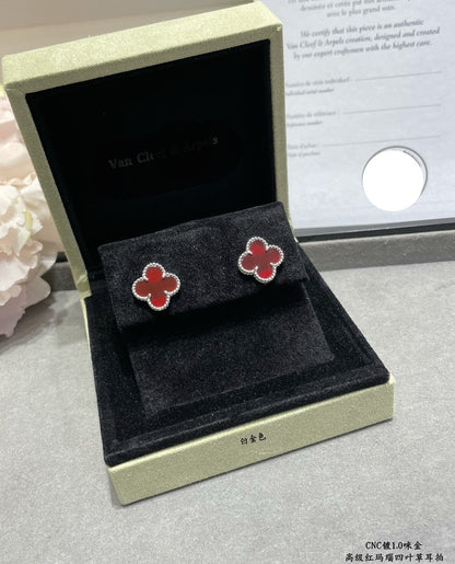 Vintage Alhambra Carnelian Earrings