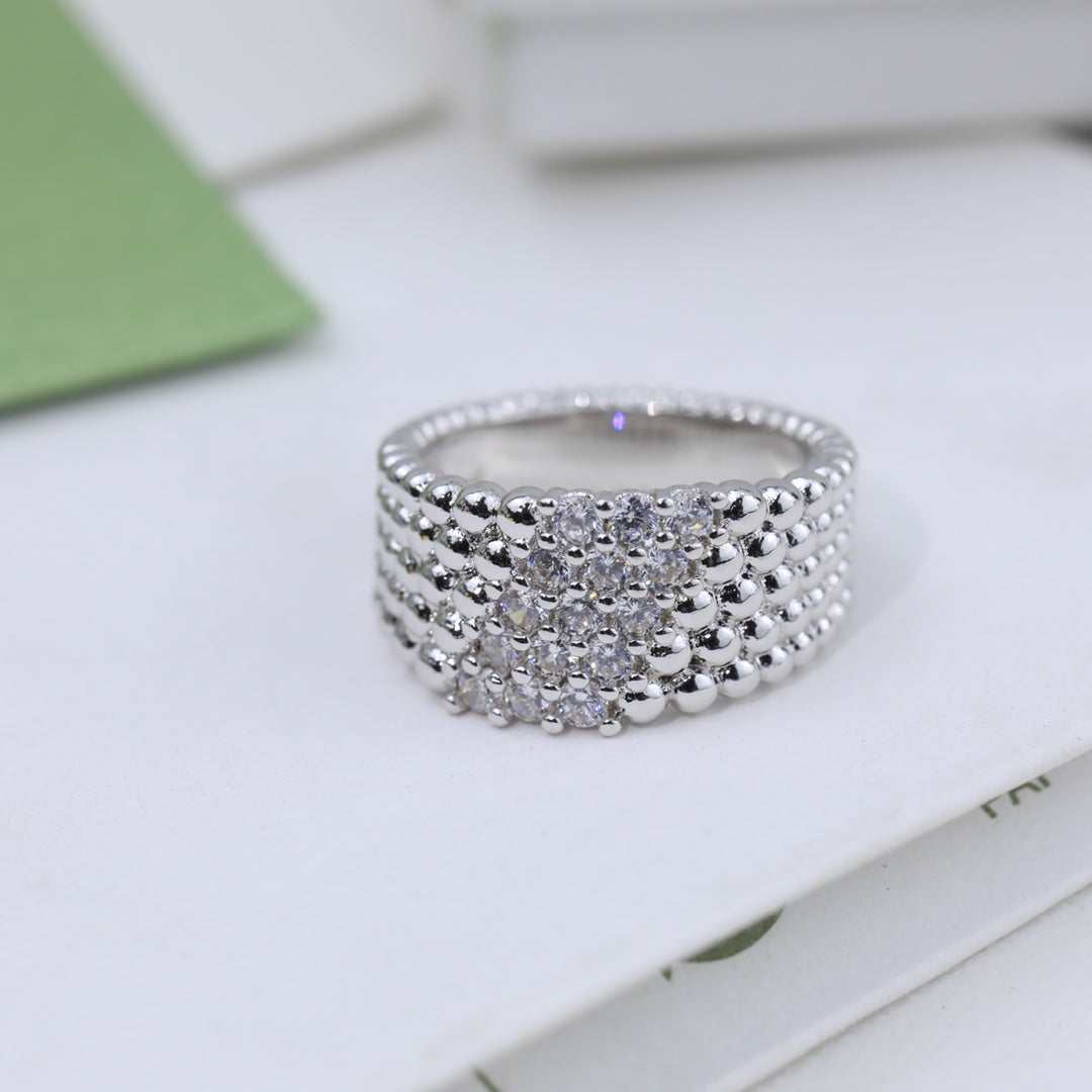 Perlée Diamonds Five Rows Ring